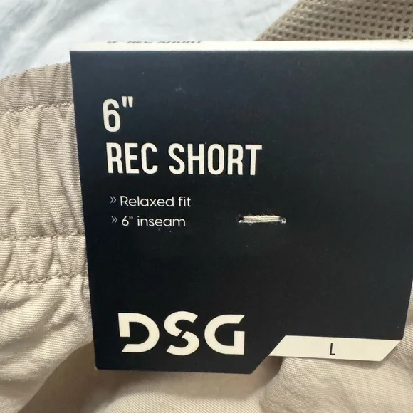 DSG Men’s Khaki 6” Mesh Lined Rec Short Size Large - Picture 6 of 7
